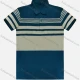 Wholesale Men's Casual Short Sleeve Button Front Striped Colorblock Polo Shirts Medium Blue Clothing Wholesale Market Liuhua