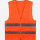  High Visibility Reflective Strips Zipper Front Safety Vest Orange Clothing Wholesale Market -LIUHUA