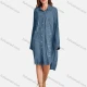 Wholesale Woman's Casual Long Sleeve Shirt Collar Bronzed Print Fake Pockets Button Front Tunic 8 Clothing Wholesale Market Liuhua
