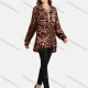Wholesale Women's Fashion Button Front V Shirt Collar Long Sleeve Fake Pocket Sequin Tiger Print Tunic 1 Clothing Wholesale Market Liuhua