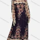 Wholesale Women's Casual Square Neck Folkloric Print Ruched Maxi Dress	 Black Clothing Wholesale Market Liuhua