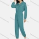 Wholesale Women's Lapel Long Sleeve Flap Pockets Buttons Drawstring Ankle-Tie Plain Jumpsuit 2206# 21# Clothing Wholesale Market Liuhua