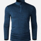 Men's Sports Stand Collar Quarter Zip Long Sleeve Running Workout Pullover Sweatshirt X002# Navy Clothing Wholesale Market -LIUHUA