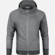 Men's Plain Slim Fit Long Sleeve Lightweight Full Zip Hoodie Gray Clothing Wholesale Market -LIUHUA