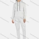 Wholesale Men's Casual Hooded Drawstring Long Sleeve Flap Pockets Plain Hoodies & Pants 2-Piece Set 2231# White Clothing Wholesale Market Liuhua