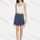 Wholesale Women's Casual Ruched Drawstring Side Plain Skirt 2227# Gray Clothing Wholesale Market Liuhua
