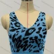 Wholesale Woman's Fashion V Neck Leopard Print Knit Crop Sweater Tank Top 553 Clothing Wholesale Market Liuhua