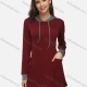 Wholesale Women's Dual Pocket Drawstring Casual Hoodie Sweatshirt Wine Guangzhou Clothing Wholesale Market & Suppliers -LIUHUAMALL