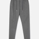 Men's Casual Drawstring Button Closure Plain Pants Gray Clothing Wholesale Market -LIUHUA