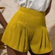 Wholesale Women's Casual Elastic Waist Pleated Plain Shorts AY246# A41# Clothing Wholesale Market Liuhua