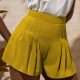 Women's Casual Elastic Waist Pleated Plain Shorts AY246# A41# Clothing Wholesale Market -LIUHUA