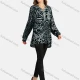 Wholesale Women's Fashion Button Front V Shirt Collar Long Sleeve Fake Pocket Sequin Tiger Print Tunic 2 Clothing Wholesale Market Liuhua