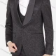 Wholesale Men's Vintage Jacquard Shawl Collar One Button Pockets Blazer & Vest 2 Piece Sets Black Clothing Wholesale Market Liuhua