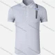 Wholesale Men's 120g Quick Dry Workout Letter Striped Athletic Polo Shirt 902# Light Gray Clothing Wholesale Market Liuhua