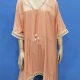Wholesale Women's Vintage V Neck 3/4 Sleeve Embroidery Trim Short Dress Apricot Clothing Wholesale Market Liuhua