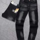 Wholesale Men's Casual Button Zipper Pockets Labelled Jean 2001# Clothing Wholesale Market Liuhua