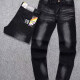 Men's Casual Button Zipper Pockets Labelled Jean 2001# Clothing Wholesale Market -LIUHUA