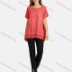 Wholesale Women's Casual Round Neck Short Sleeve Floral Hollow Out Bronzed Print Plain Tunic 7 Clothing Wholesale Market Liuhua