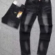 Wholesale Men's Casual Button Zipper Pockets Labelled Jean 2002# Clothing Wholesale Market Liuhua