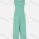 Wholesale Women Plain Criss Cross Design Sleeveless V Neck Jumpsuit Cyan Guangzhou Clothing Wholesale Market & Suppliers -LIUHUAMALL