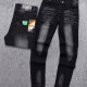 Men's Casual Button Zipper Pockets Labelled Jean 2003# Clothing Wholesale Market -LIUHUA