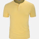 Men's Short Sleeve Plain Slim Fit Henley Shirt Yellow Clothing Wholesale Market -LIUHUA