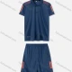 Wholesale Boys 2 Piece Outfits Short Sleeve Polo Shirt Football Zipper Pockets Quick Dry Breathable Sports Set Navy Clothing Wholesale Market Liuhua