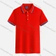 Wholesale Unisex 180g Basics Stripe Trim Plain Short Sleeve Polo Shirt Q11LS# Red Clothing Wholesale Market Liuhua