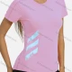 Wholesale Women's Sporty Crew Neck Short Sleeve Reflective Stripes Quick-dry Breathable Athletic T-shirt Pink Clothing Wholesale Market Liuhua