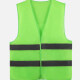  High Visibility Reflective Strips Zipper Front Safety Vest Fluorescent Green Clothing Wholesale Market -LIUHUA