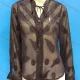 Wholesale Women's Elegant Tie Neck Long Sleeve Embroidery Button Down Cover Up Blouses Black Clothing Wholesale Market Liuhua