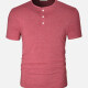 Men's Short Sleeve Plain Slim Fit Henley Shirt Wine Clothing Wholesale Market -LIUHUA