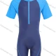 Wholesale Boys Colorblock One Piece Zip Half Boyleg Swimsuits Sky Blue Clothing Wholesale Market Liuhua