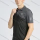 Wholesale Men's Sporty Colorblock Short Sleeve Slim Fit Quick Dry Polo Shirt Black Clothing Wholesale Market Liuhua