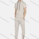 Wholesale Men's Casual Hooded Drawstring Short Sleeve Curved Hem Zipper Plain Hoodies & Pockets Ankle-Tie Pants 2-Piece Set 8763# 8# Clothing Wholesale Market Liuhua
