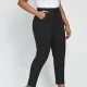 Women's Plus Size High Waist Striped Slim Fit Ankle Length Trousers With Drawstring Black Clothing Wholesale Market -LIUHUA