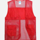 Adult Mesh Zipper Front Supermarket Volunteer Uniform Vest With Pockets Red Clothing Wholesale Market -LIUHUA