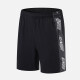 Men's Performance Workout Colorblock Slogan Athletic Shorts With Zip Pockets A035# Black Clothing Wholesale Market -LIUHUA