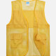Adult Mesh Zipper Front Supermarket Volunteer Uniform Vest With Pockets Yellow Clothing Wholesale Market -LIUHUA