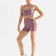 Women's 2 Piece Workout Outfits Sports Bra Seamless Shorts Yoga Gym Activewear Set AB58-1# Brick Red Clothing Wholesale Market -LIUHUA