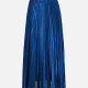 Women's Glitters Pleated Elastic Waist Maxi Skirt Blue Clothing Wholesale Market -LIUHUA