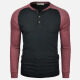 Men's Casual Silm Fit Long-Sleeve Colorblock Henley Shirt Black Clothing Wholesale Market -LIUHUA