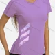 Wholesale Women's Sporty Crew Neck Short Sleeve Reflective Stripes Quick-dry Breathable Athletic T-shirt Medium Purple Clothing Wholesale Market Liuhua