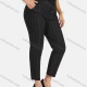 Wholesale Women's Casual Plus Size High Elastic Striped Print Stright Leg Pants With Drawstring 33100# Black Clothing Wholesale Market Liuhua