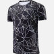 Men's Quick Dry Comfy Workout Round Neck Allover Print Athletic T-Shirt 2696# Black Clothing Wholesale Market -LIUHUA