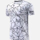 Men's Quick Dry Comfy Workout Round Neck Allover Print Athletic T-Shirt 2696# White Clothing Wholesale Market -LIUHUA
