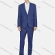 Wholesale Men's Business Striped Lapel One Button Flap Pockets Blazer & Trousers 2 Piece Sets Blue Clothing Wholesale Market Liuhua