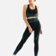 Women's 2 Piece Colorblock Workout Outfits Sports Bra Seamless Leggings Yoga Gym Activewear Set AB31-1# Cadmium Green Clothing Wholesale Market -LIUHUA