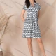 Wholesale Women's V Neck Wrap High Waist A-Line Short Dress With Belt White Clothing Wholesale Market Liuhua