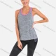 Wholesale Women's Scoop Neck Contrast Trim Space Dye Workout Running Tank Top Gray Clothing Wholesale Market Liuhua
